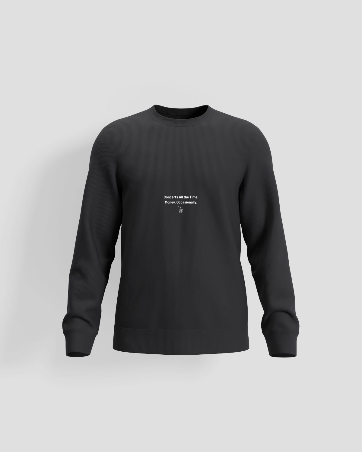 SWEATSHIRT black background white concert text