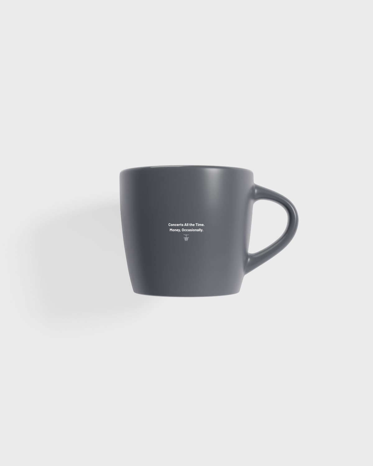 Mug with black background white concert text 0