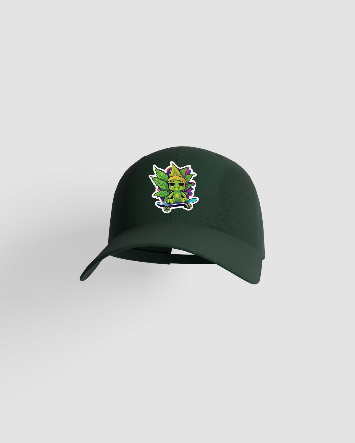 Green Cannabis Skate Cap 0
