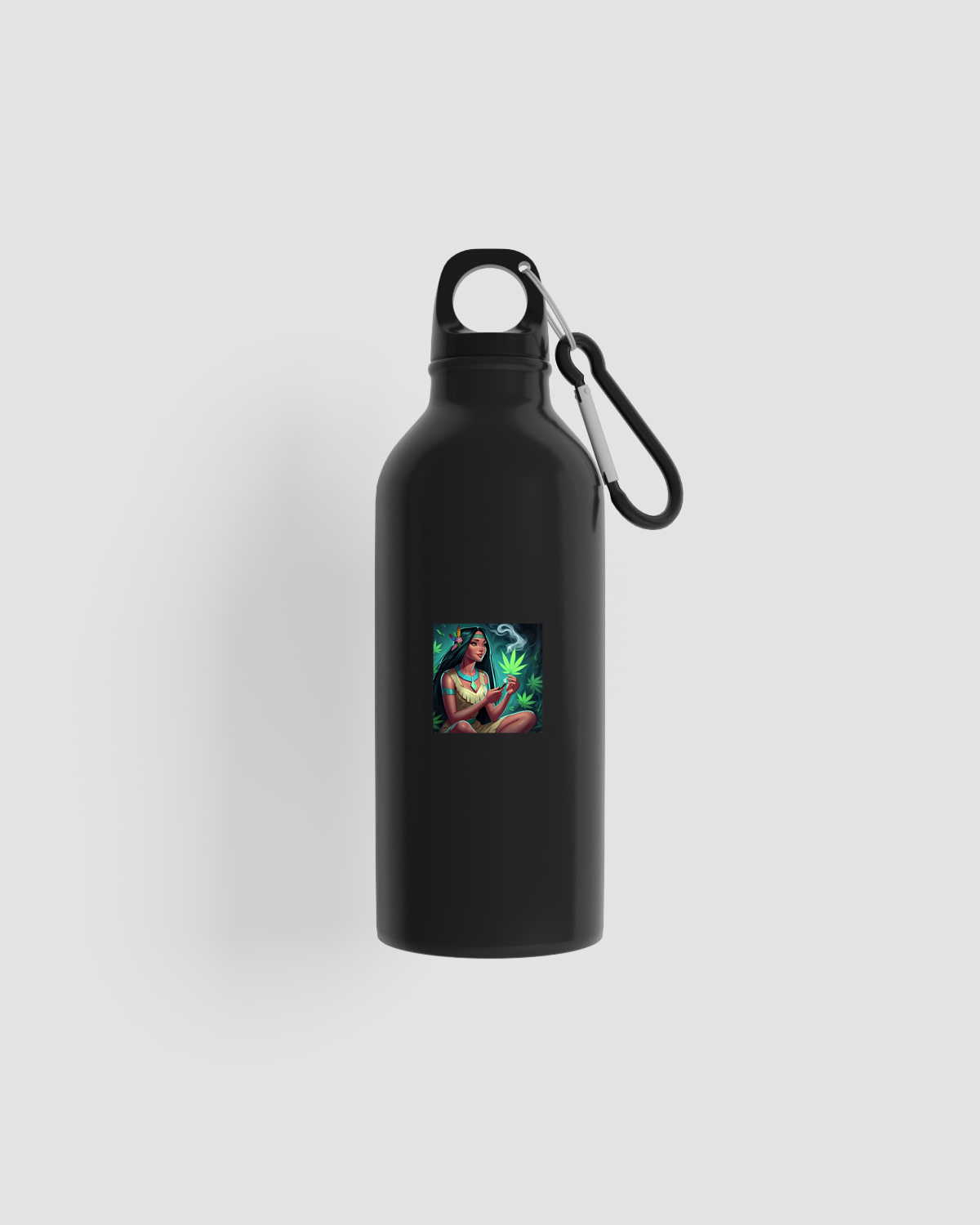 Water bottle, customizable, 100% recycled steel, Black