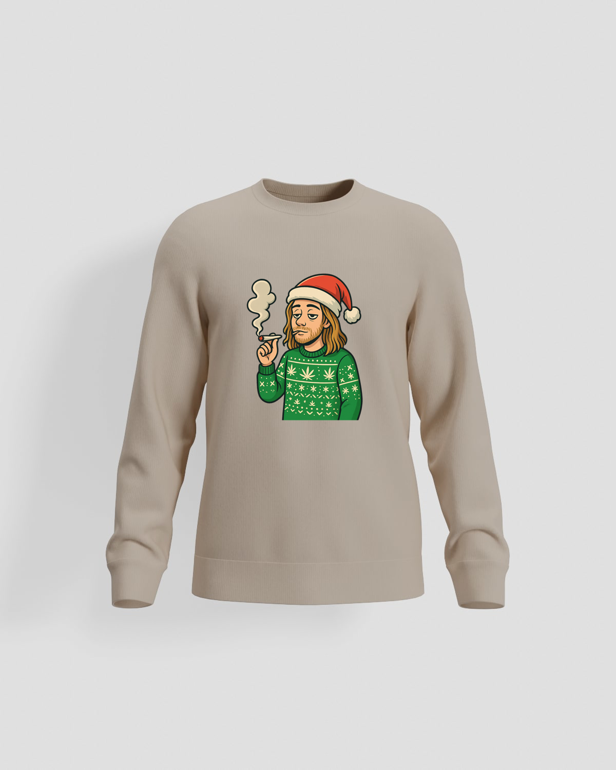 Bearded Santa Smokes Holiday Sweatshirt