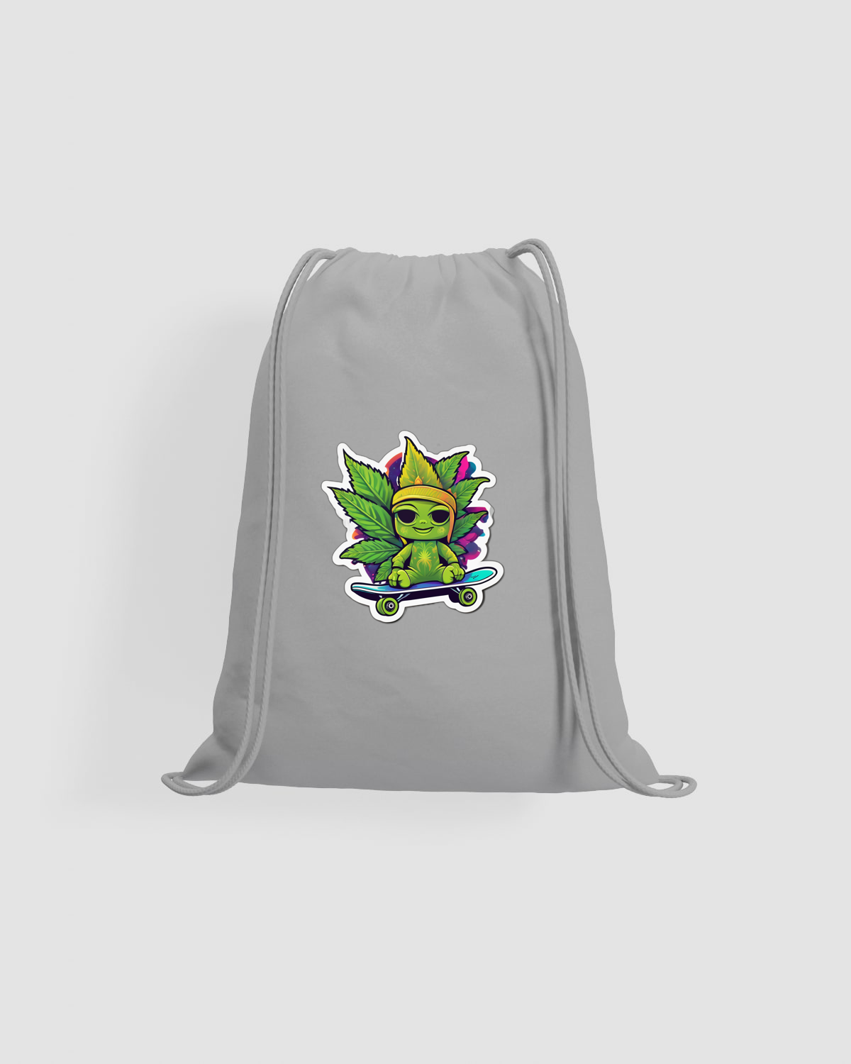 Green Drawstring Bag: Skate Leaf 0
