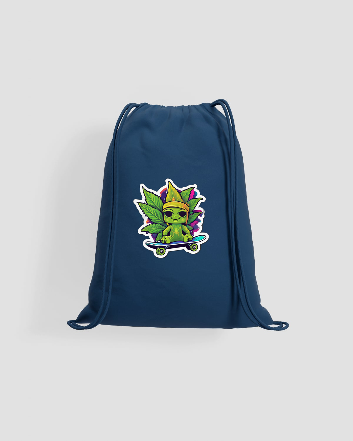 Green Skate Leaf Drawstring Bag