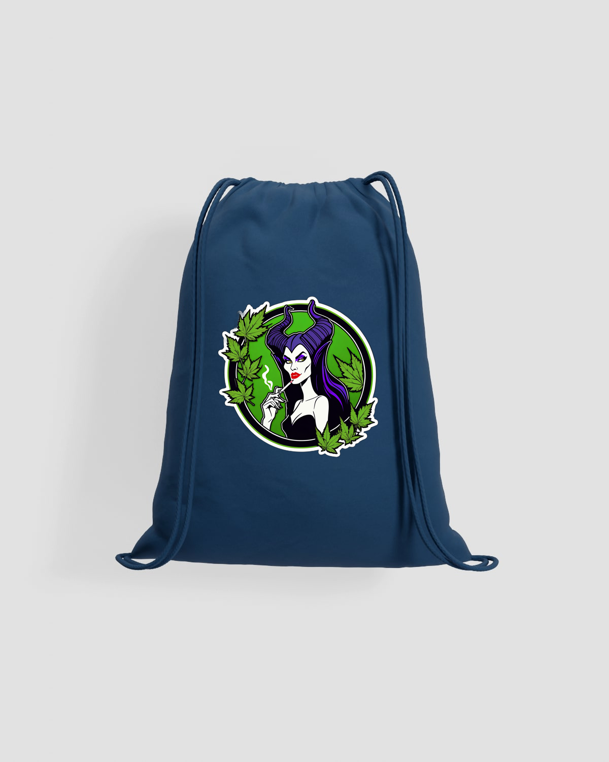 Green Cannabis Queen Drawstring Bag