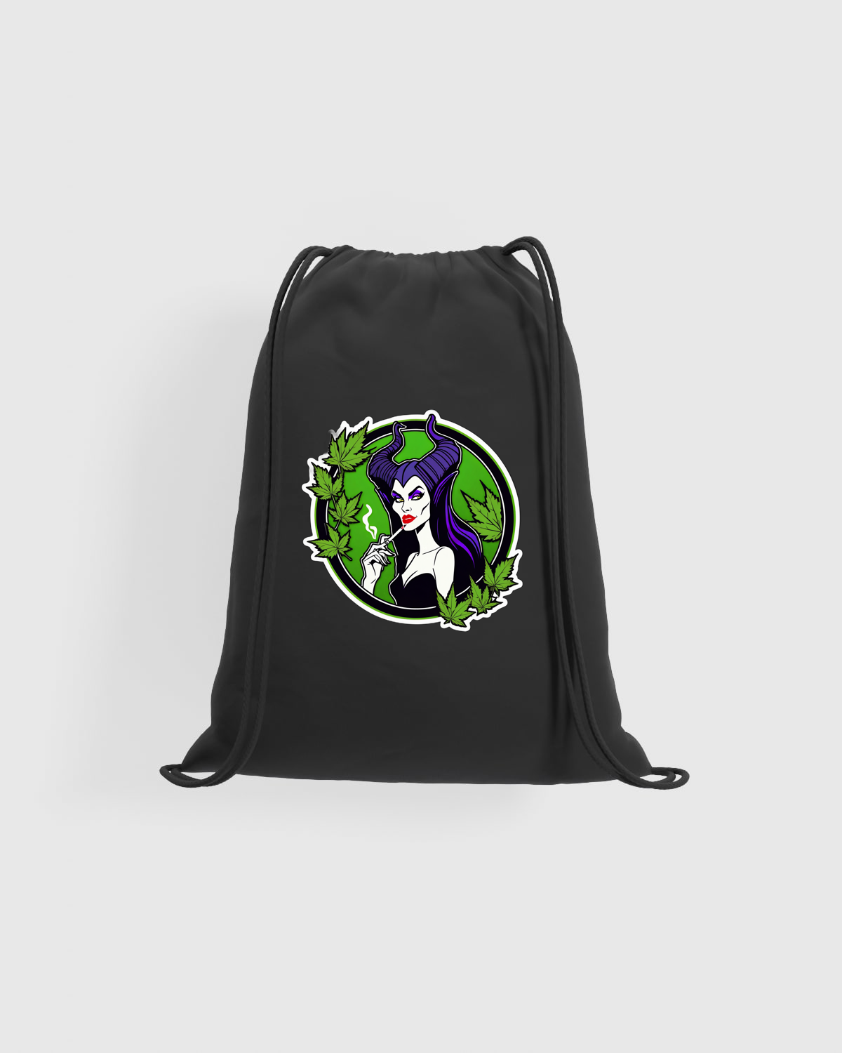 Green Drawstring Bag: Cannabis Princess