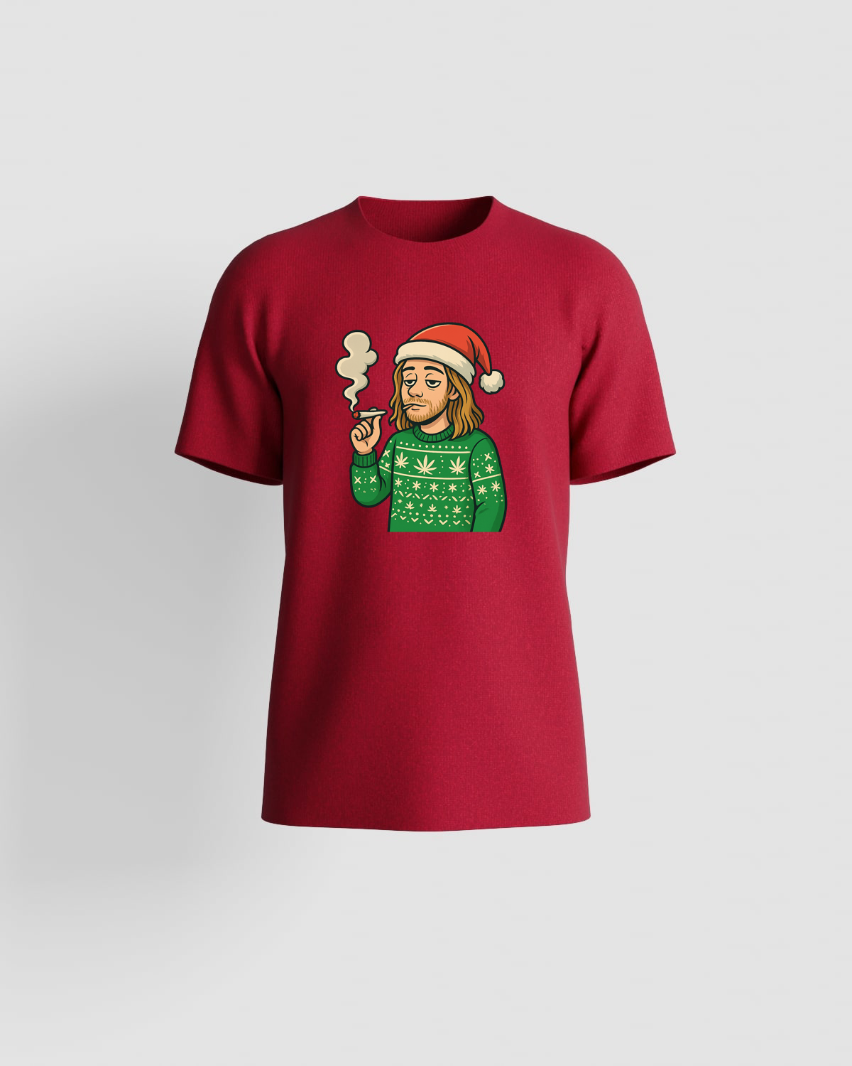 T-SHIRTS: Bearded Santa Smoking Holiday Vibes