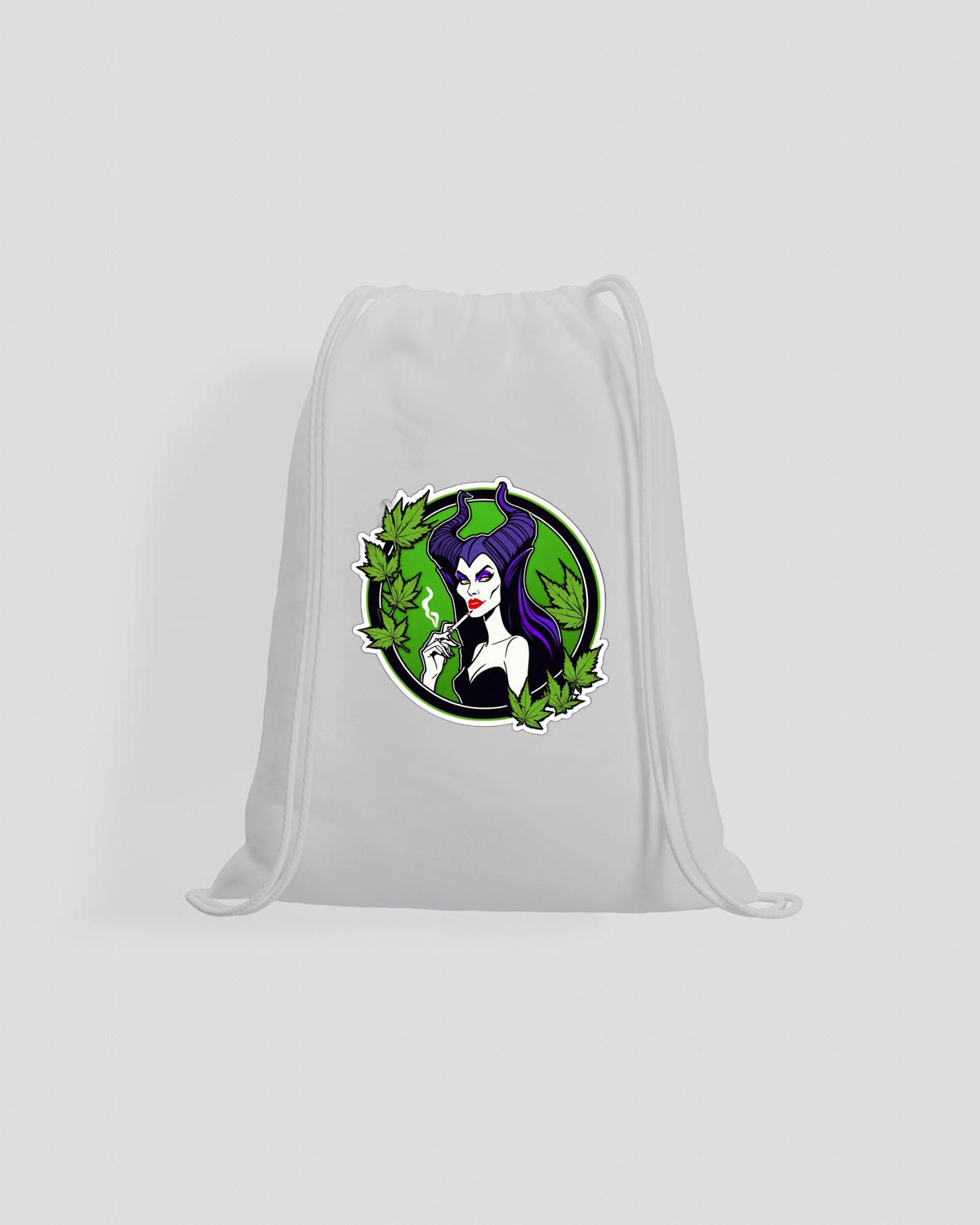 Green Cannabis Queen Drawstring Bag