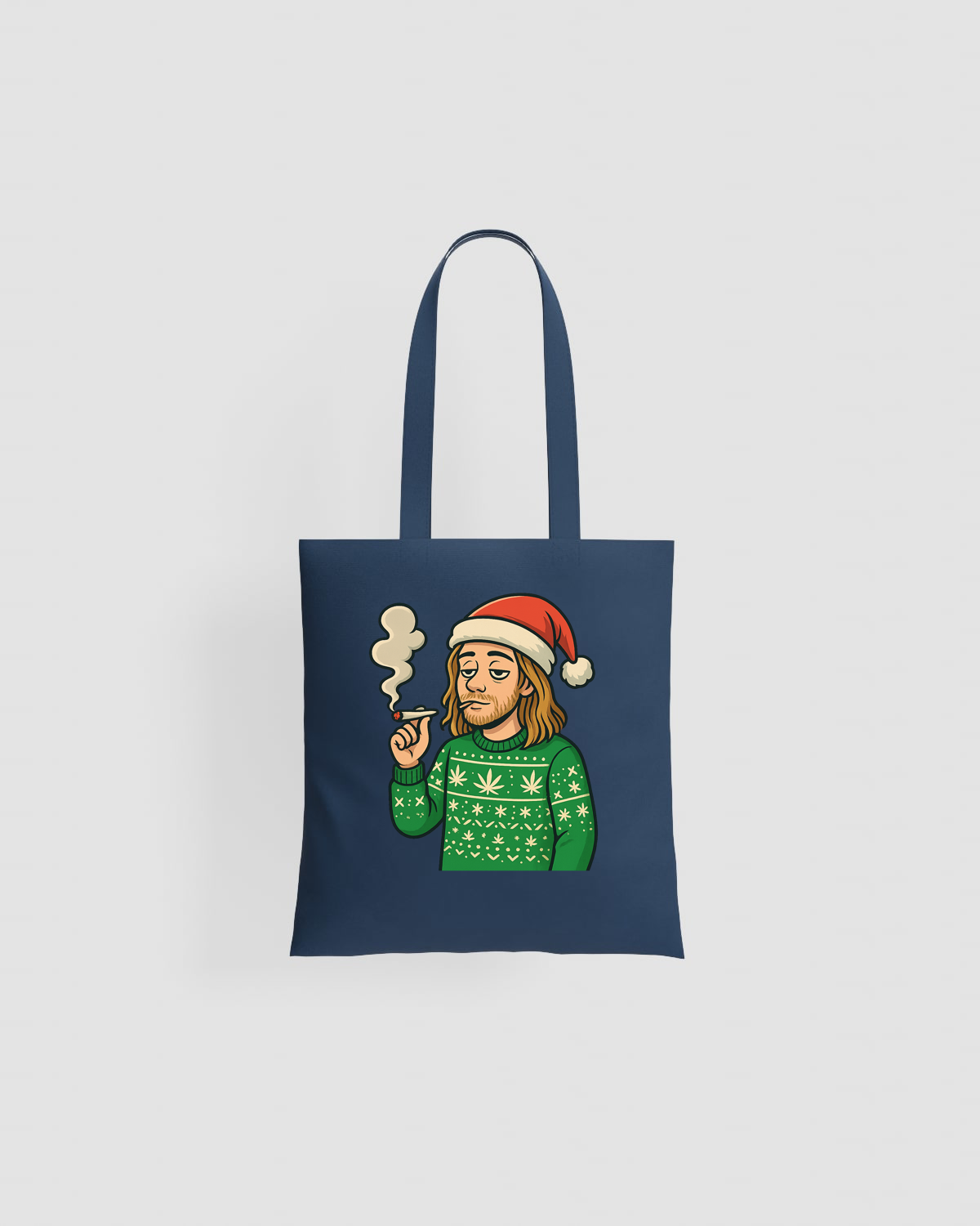Bearded Santa Smoking Tote Bag