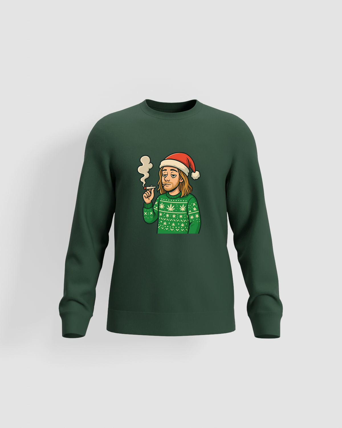 Bearded Santa Smokes Holiday Sweatshirt