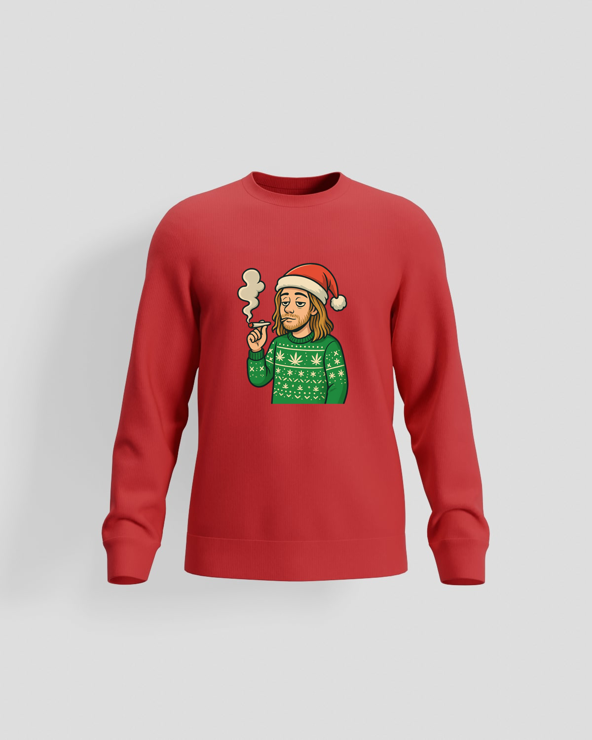 Bearded Santa Smokes Holiday Sweatshirt 0