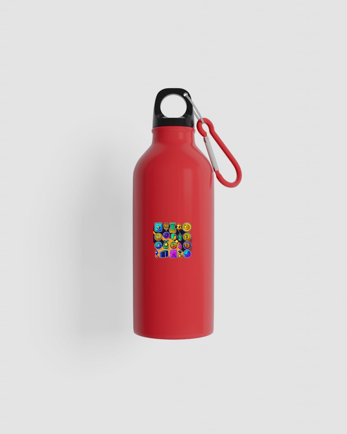 Water bottle, customizable, 100% recycled steel, Red