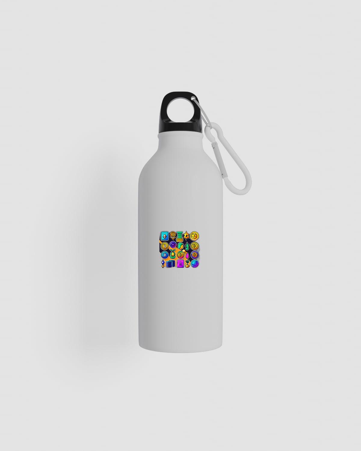Water bottle, customizable, 100% recycled steel, White