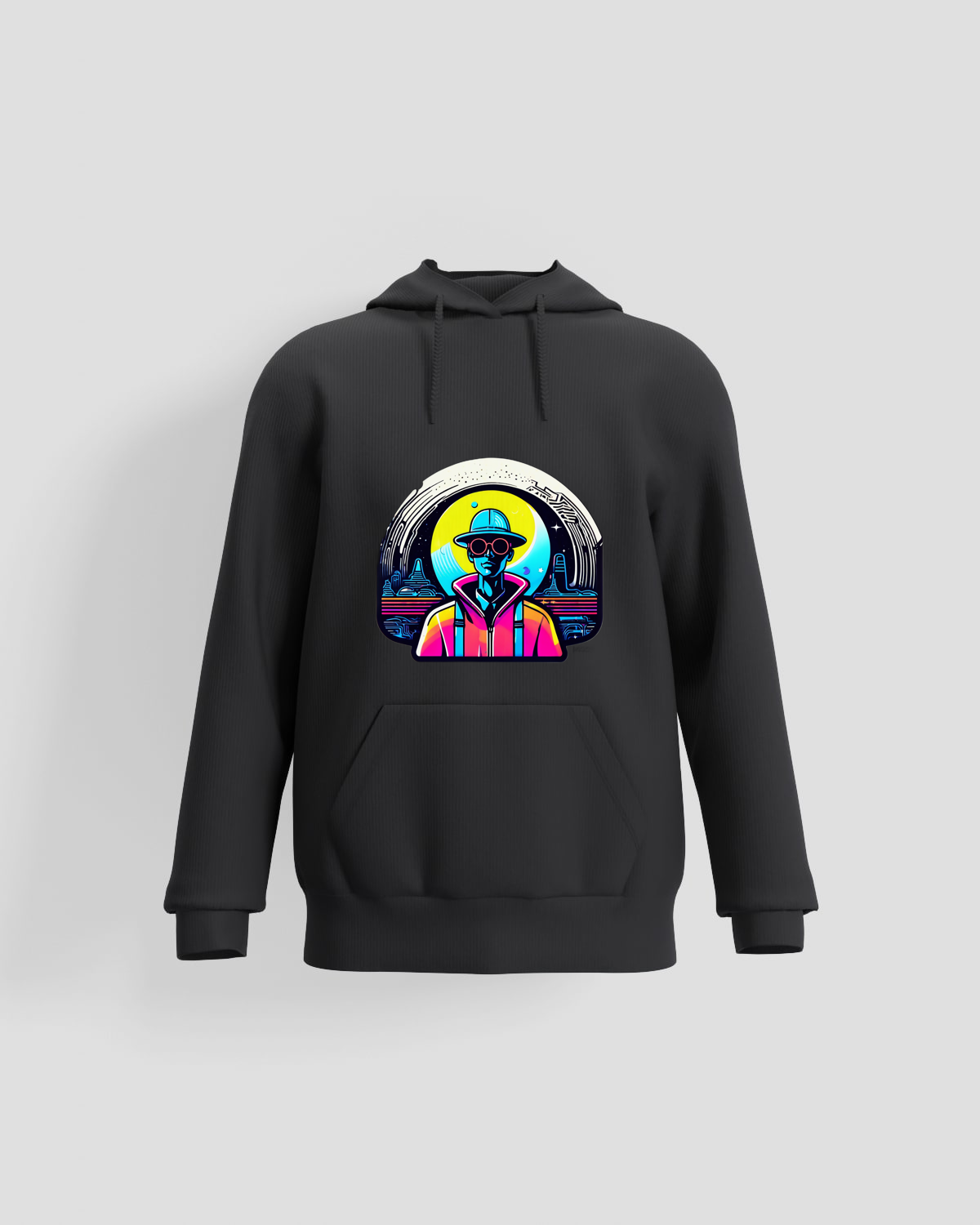 Hoodie, customizable, 80% cotton, Black