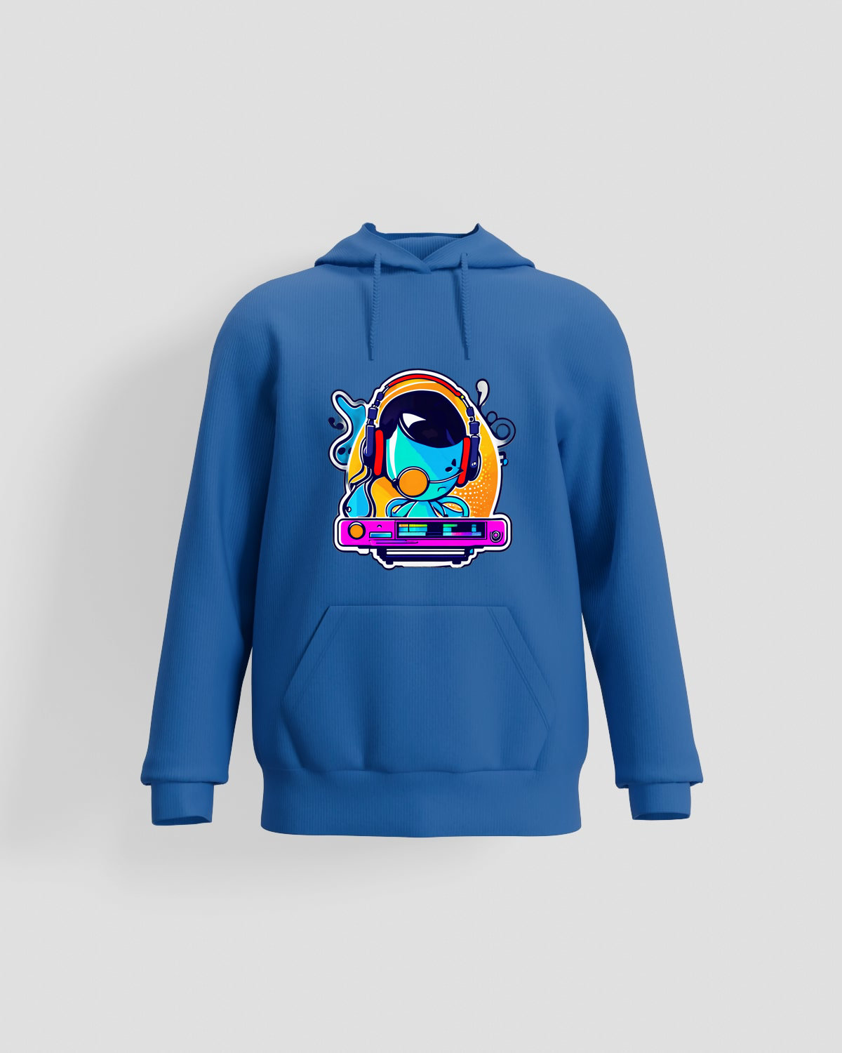Maglietta con cappuccio DJ Cartoon Cuffie Cassette 0