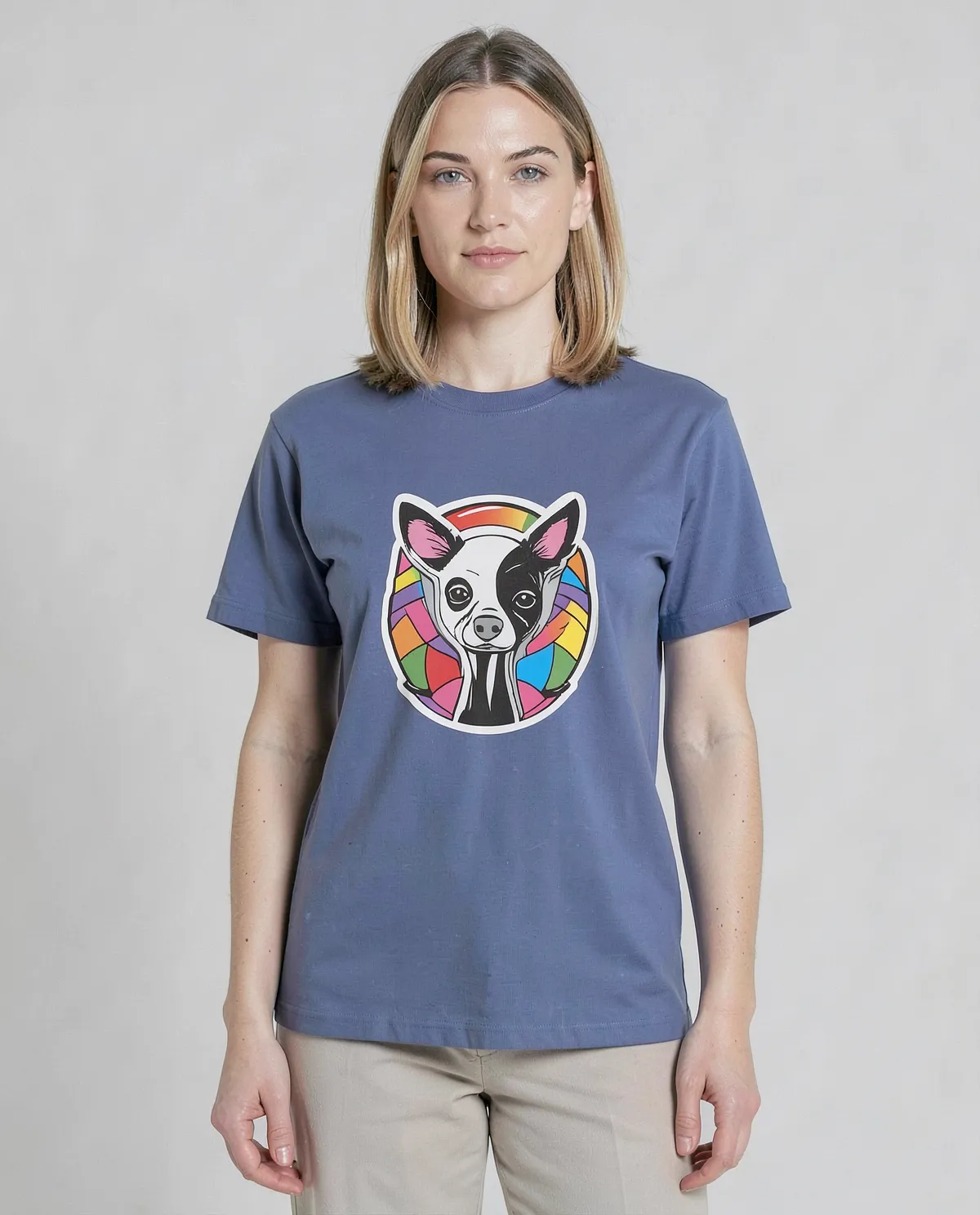 Blu T-Shirt Eco‑sostenibile, Collo classico a giro 0