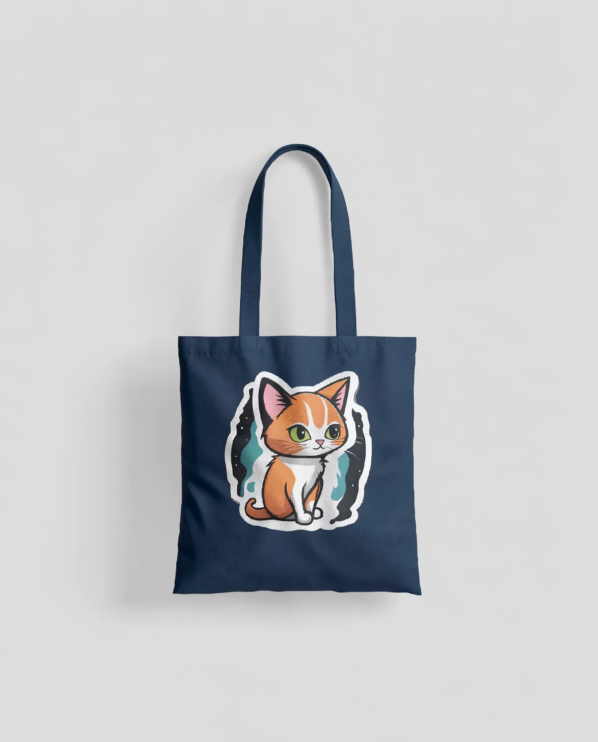 Tote Bag in cotone duro con manici lunghi 0