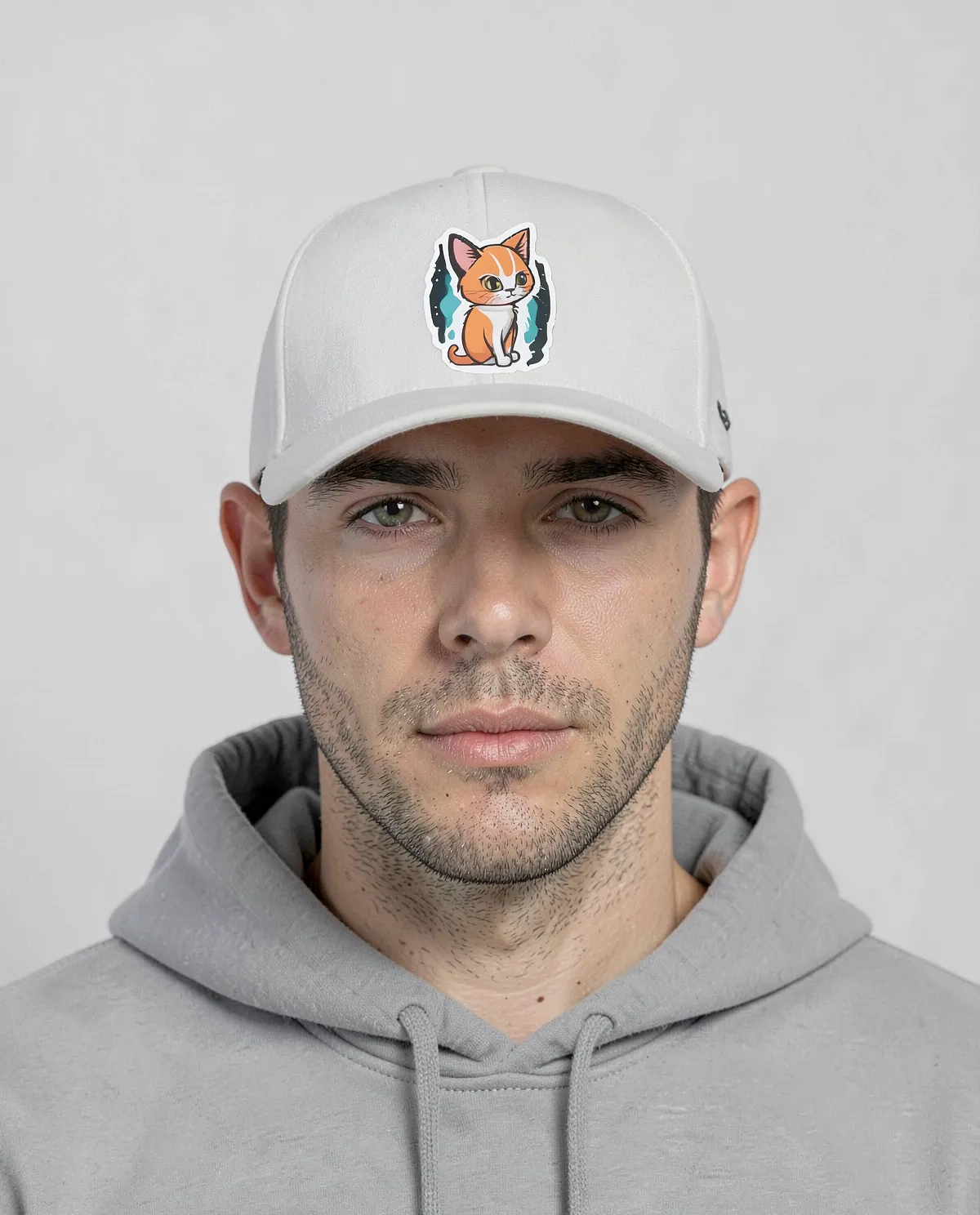 Cappellino di cotone bianco con chiusura a velcro 0
