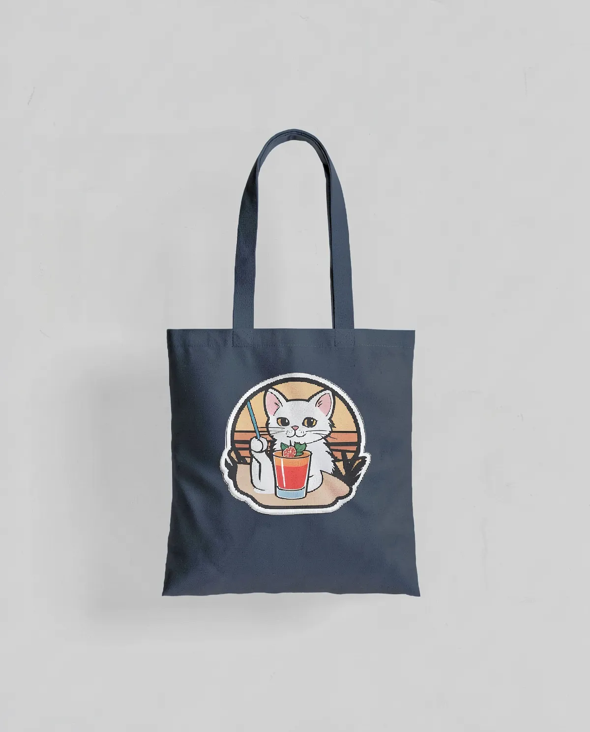 Tote Bag in Cotone Premium con Manici Lunghi 0