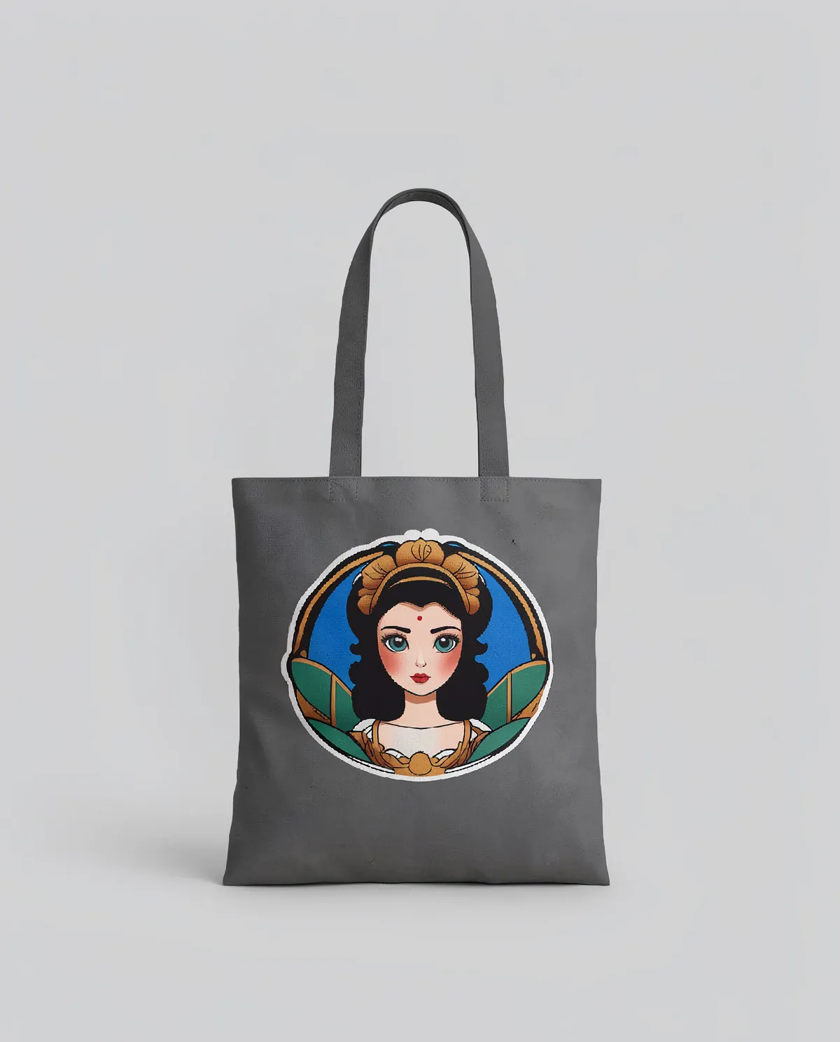 Tote Bag di cotone liscio stirato con manici lunghi 0