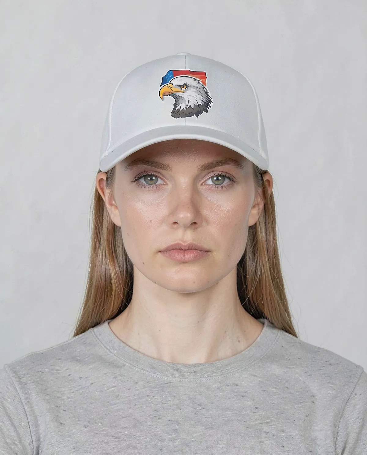 Cappellino di cotone bianco con chiusura a velcro 0