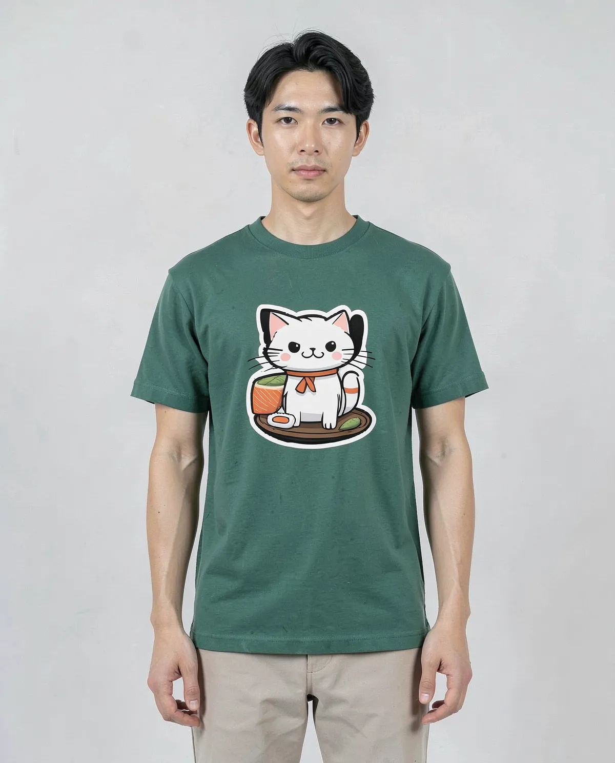 T-Shirt Verde Taglio Moderno Cotone Organico 0