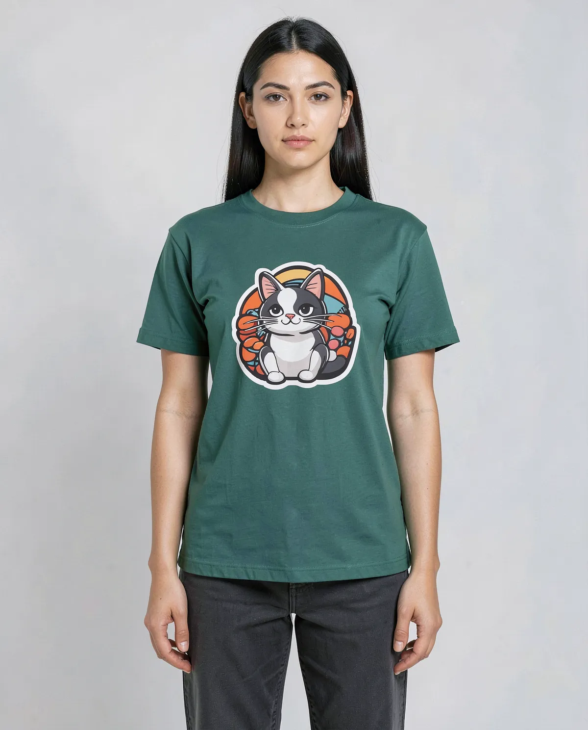 T-Shirt Verde Ecologico con Stampa Grafica Audace 0