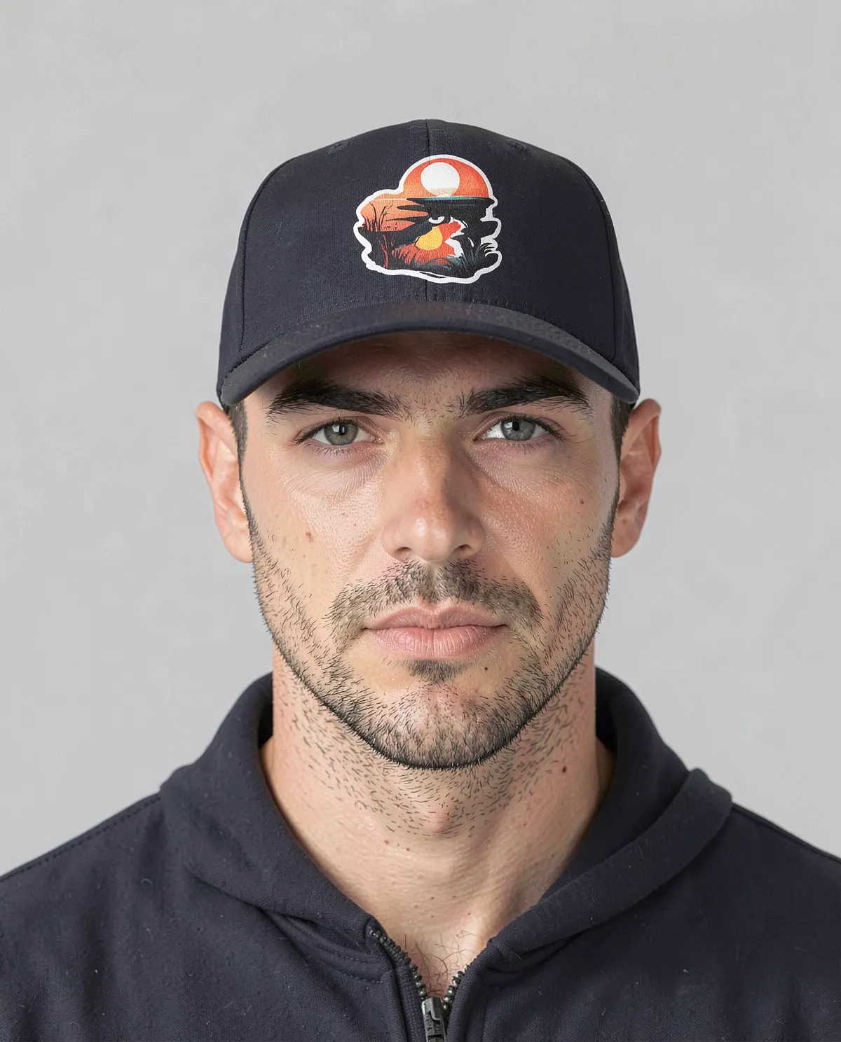 Cappellino in cotone navy con chiusura a velcro regolabile 0