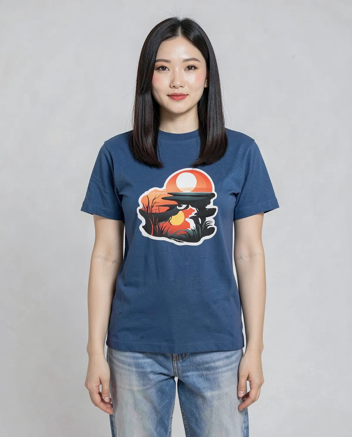 T-shirt personalizzabile 100% Cotone Unisex Blu