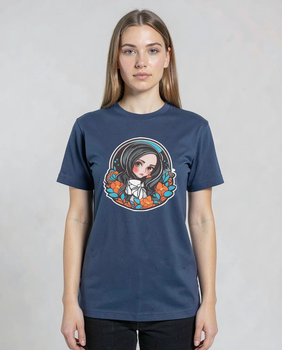 T-Shirt Blu con stampa logo unico 0