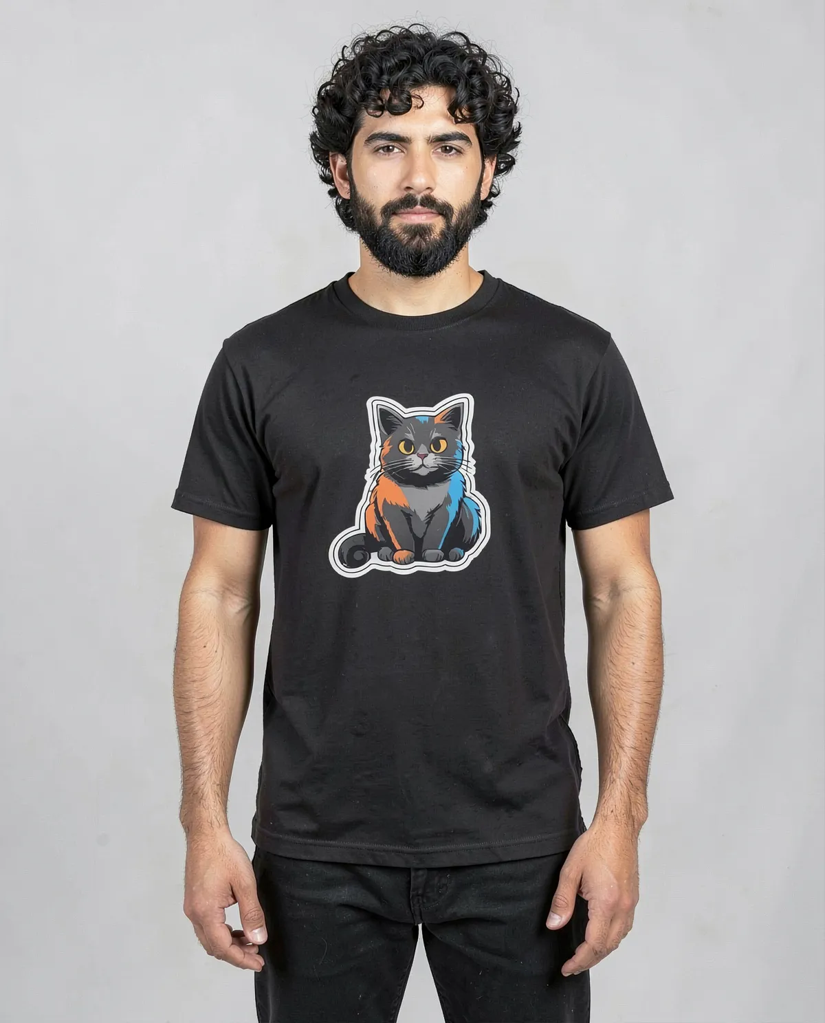 T-Shirt nera – Tessuto liscio, taglio moderno 0