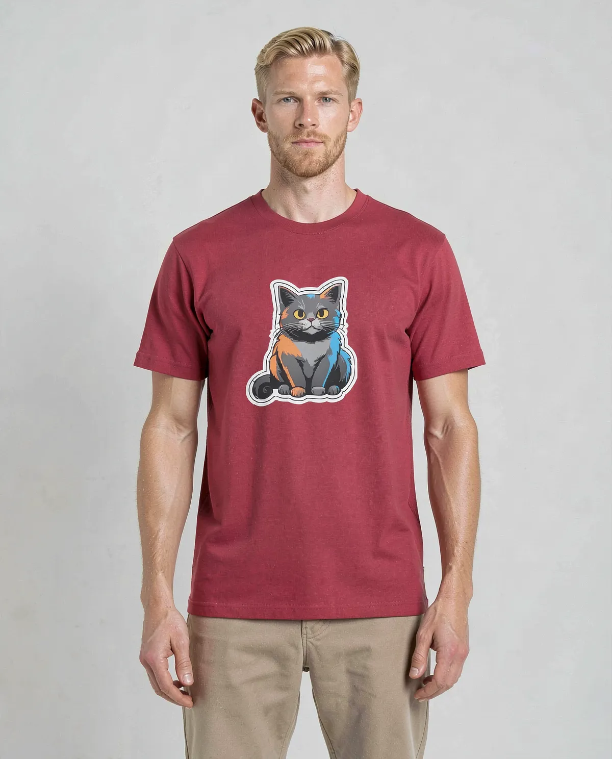 T-Shirt rossa – 100% cotone organico, taglio moderno