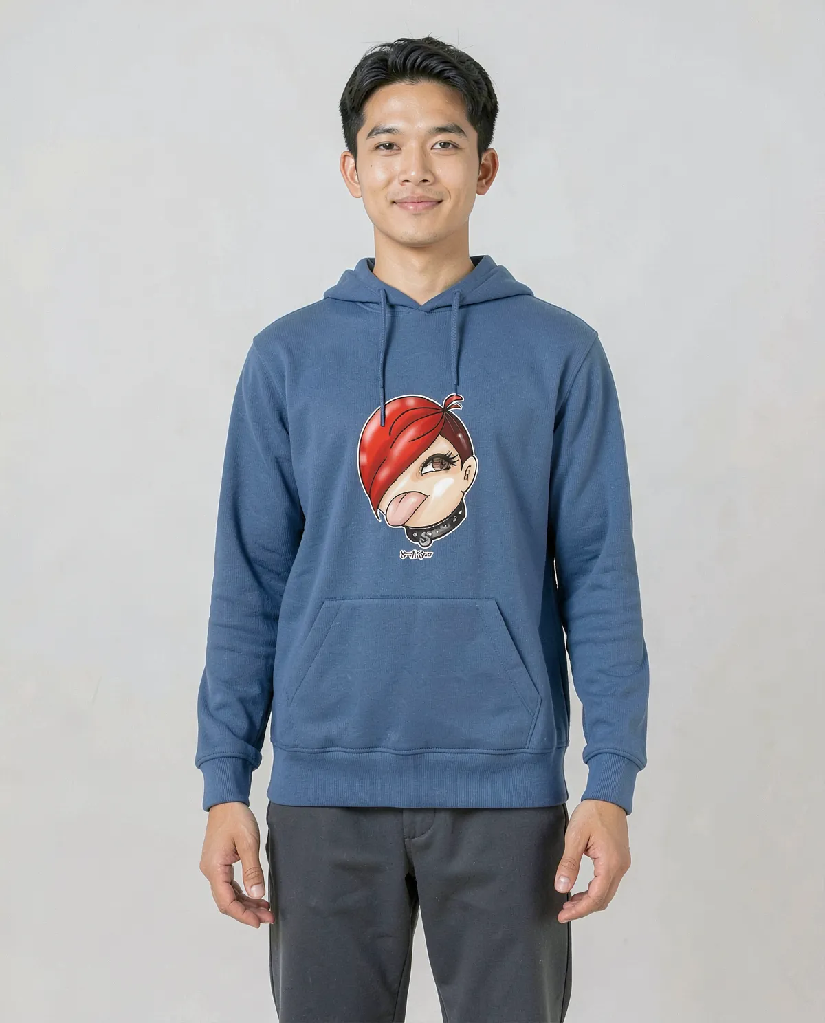 Blu Unisex Felpe a 3 fili di cotone 0