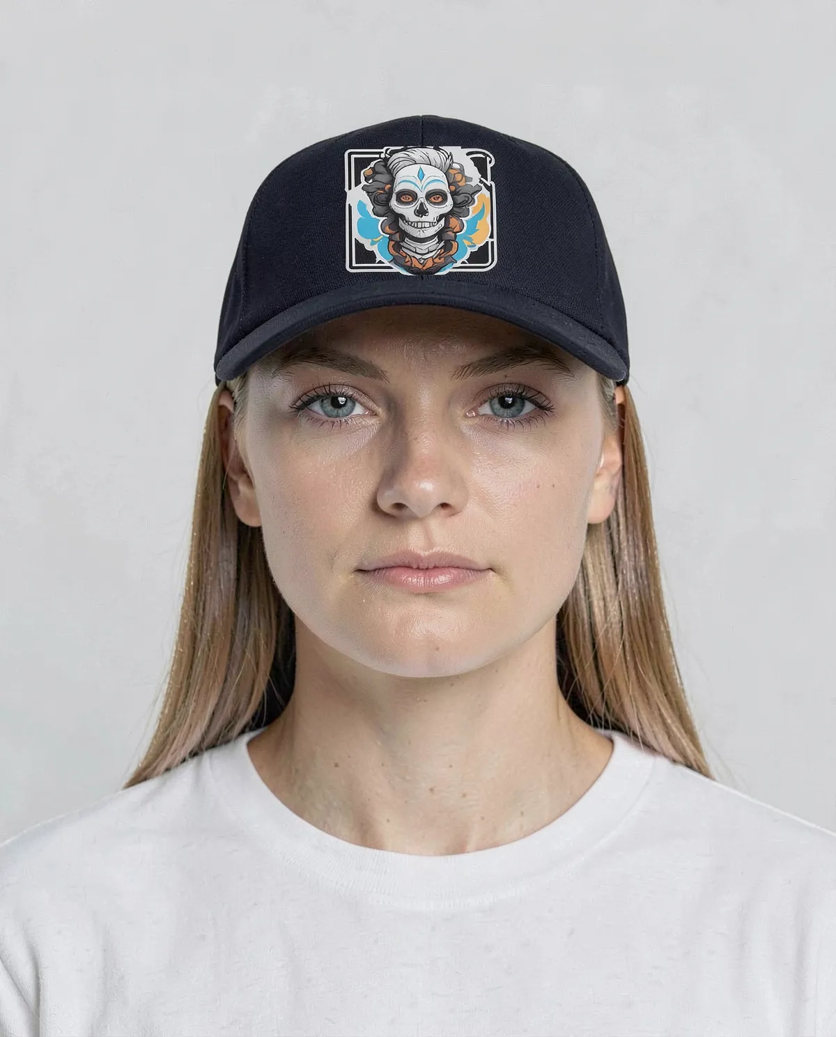 Cappellino navy con chiusura a velcro regolabile
