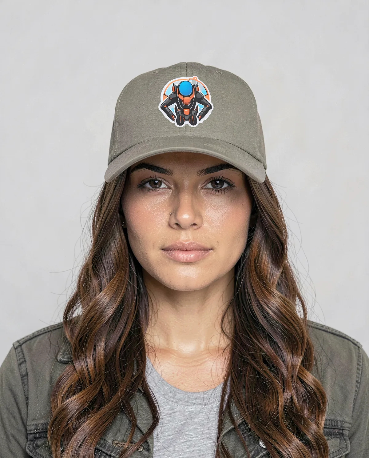 Khaki Cappellino con chiusura a velcro regolabile