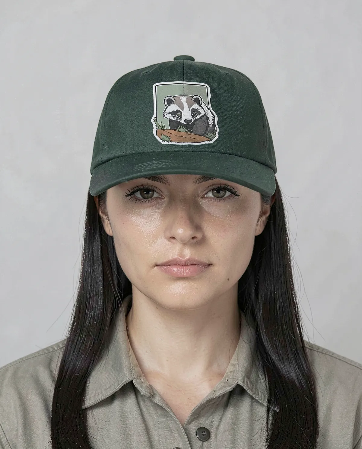 Cappellino di cotone ecologico verde con chiusura a velcro