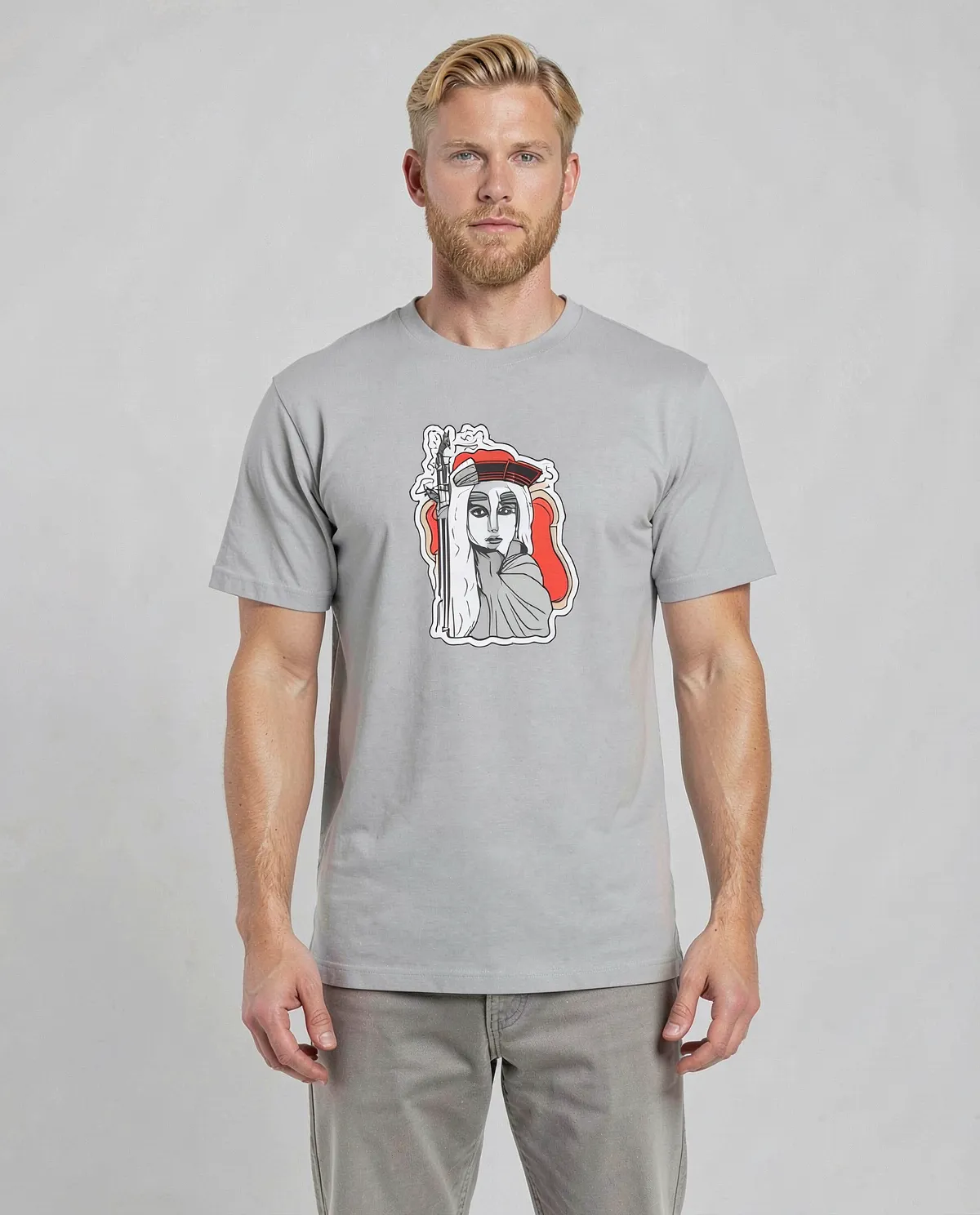 T‑shirt grigia – vestibilità pulita e moderna