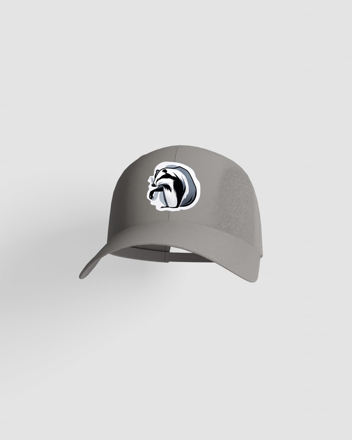 Cappellino in cotone a 5 pannelli grigio con chiusura a velcro 59