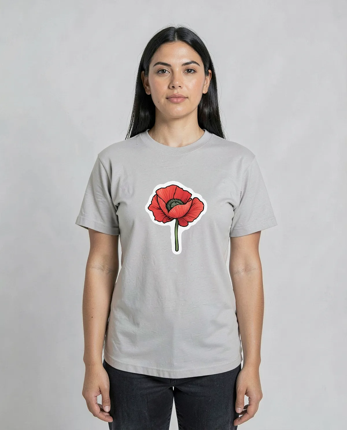 T-Shirt bianca con superficie di stampa liscia 0