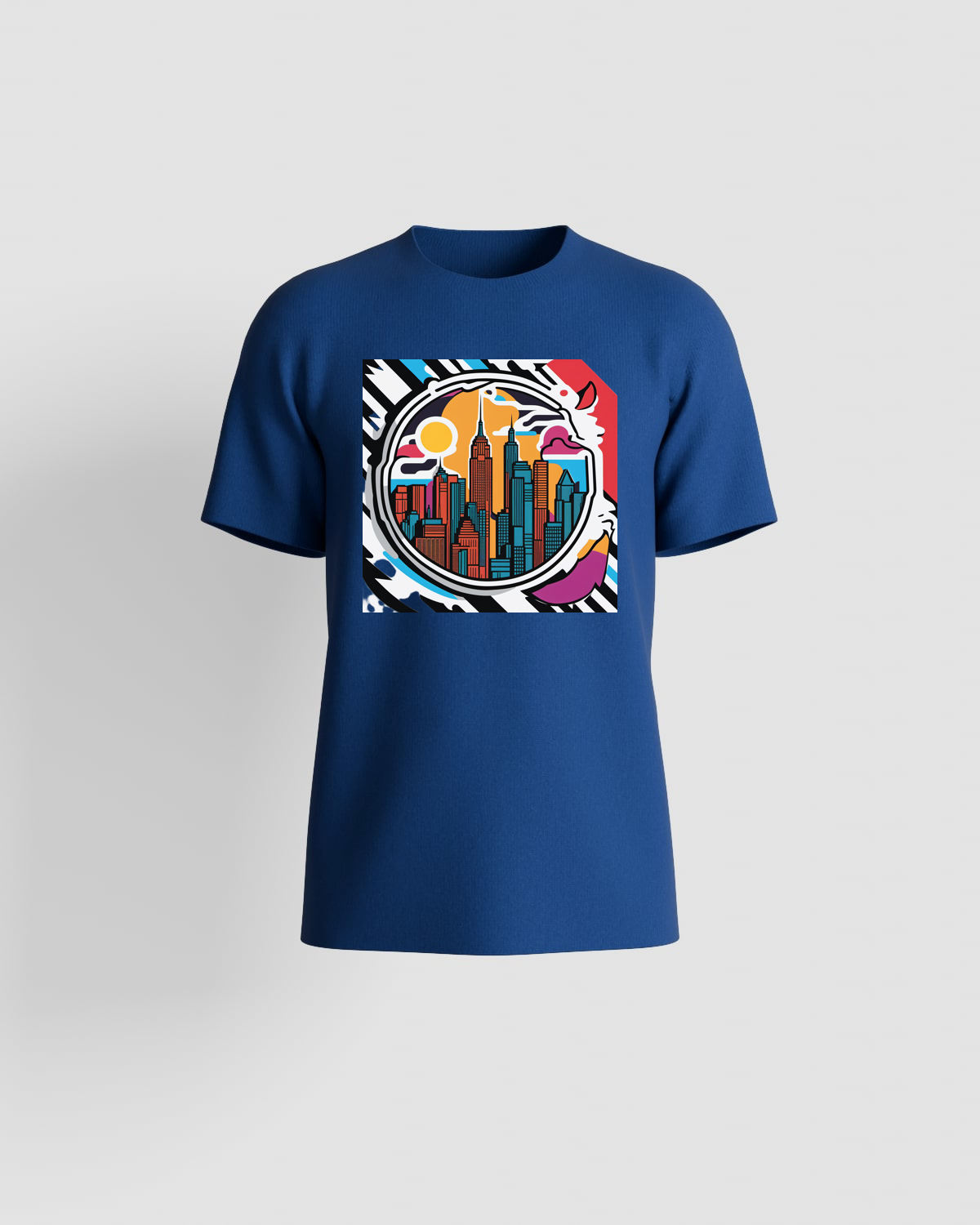 T-Shirt blu stampa personalizzata unica 59