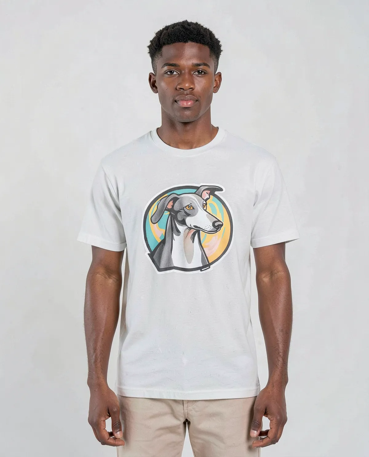 T-Shirt bianca con logo audace 0