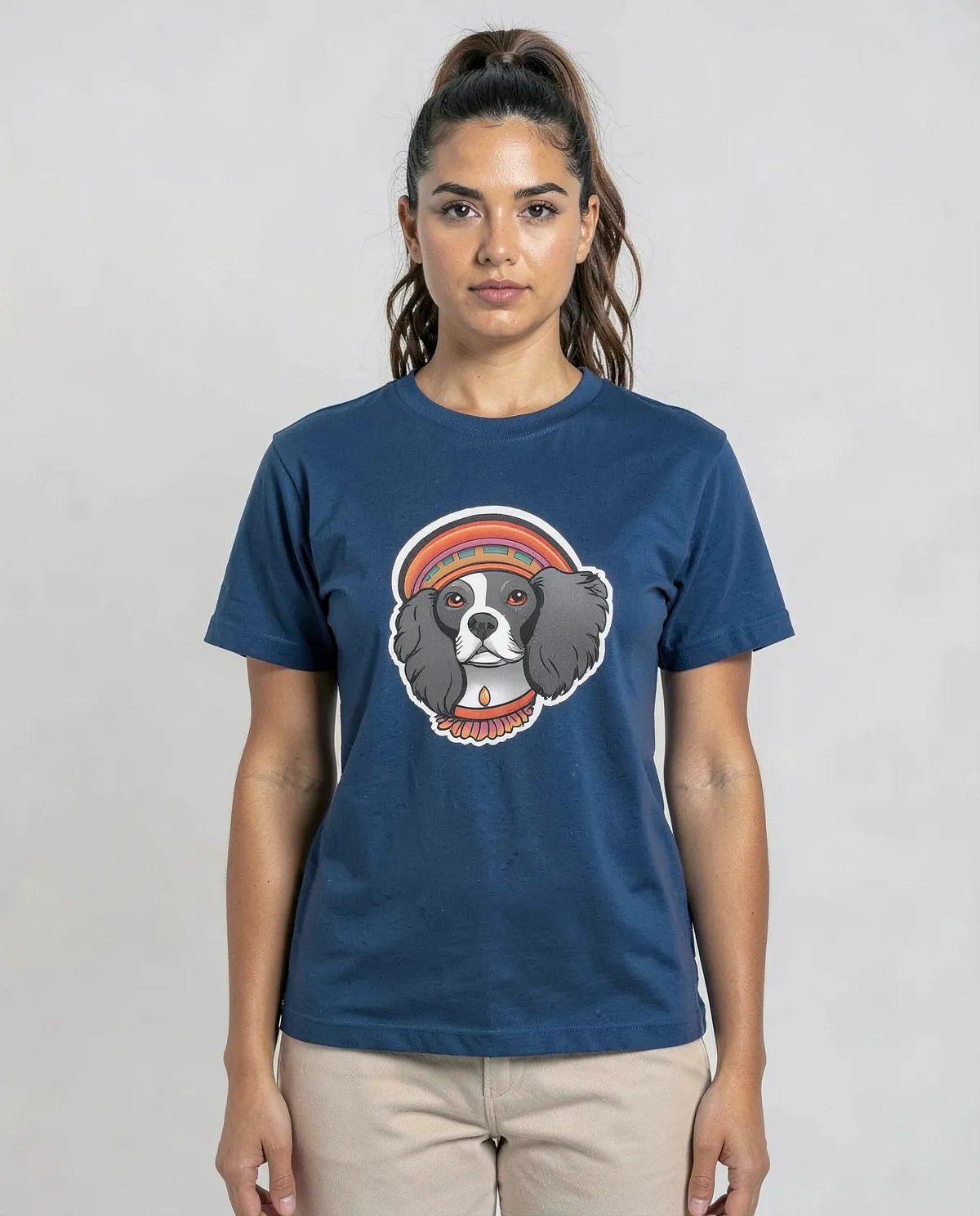 T-Shirt blu con vestibilità moderna e tessuto ecologico