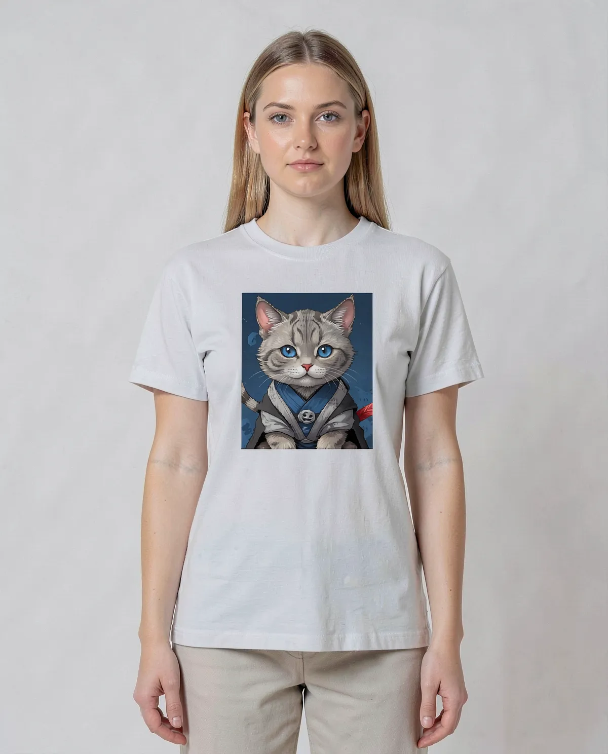 T-Shirt bianca – collo classico, cotone eco‑sostenibile 0