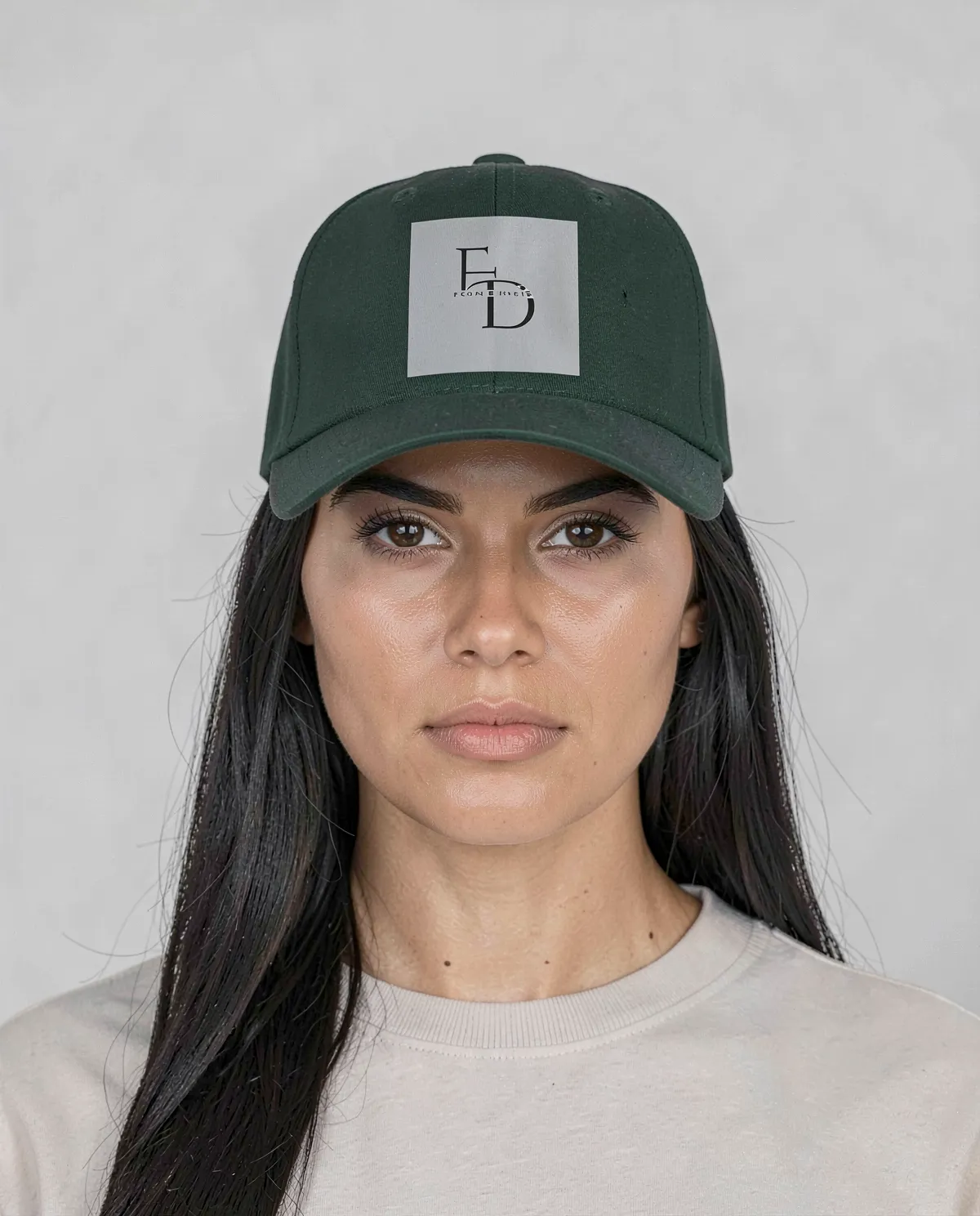 Cappellino di cotone ecologico verde con chiusura a velcro 0
