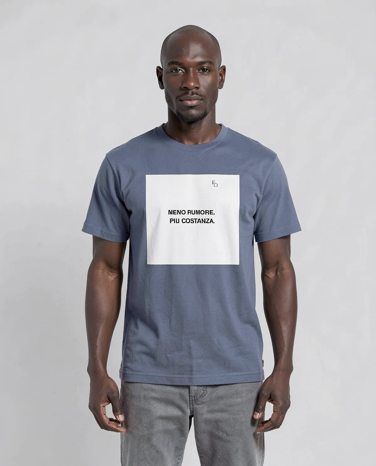 Blu Grigio Eco‑Sostenibile T-Shirt 0
