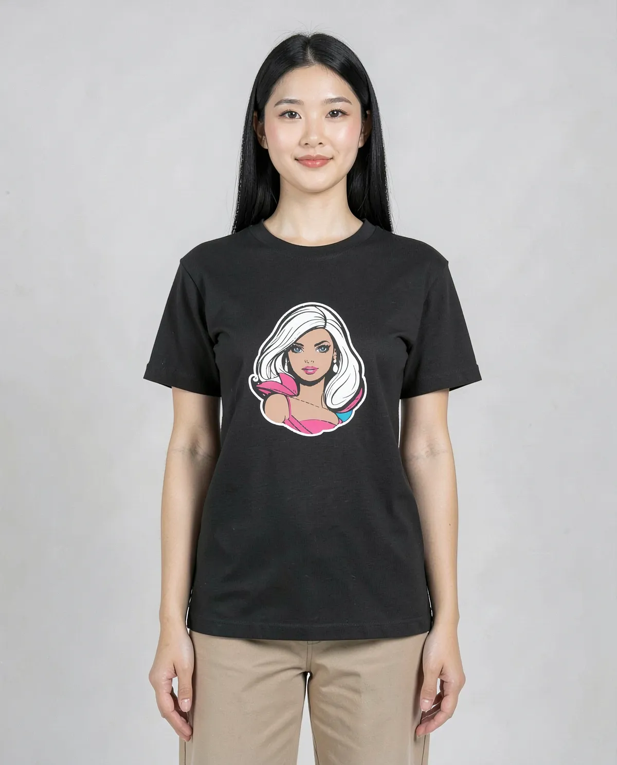 Nero T-Shirt con stampa di arte astratta