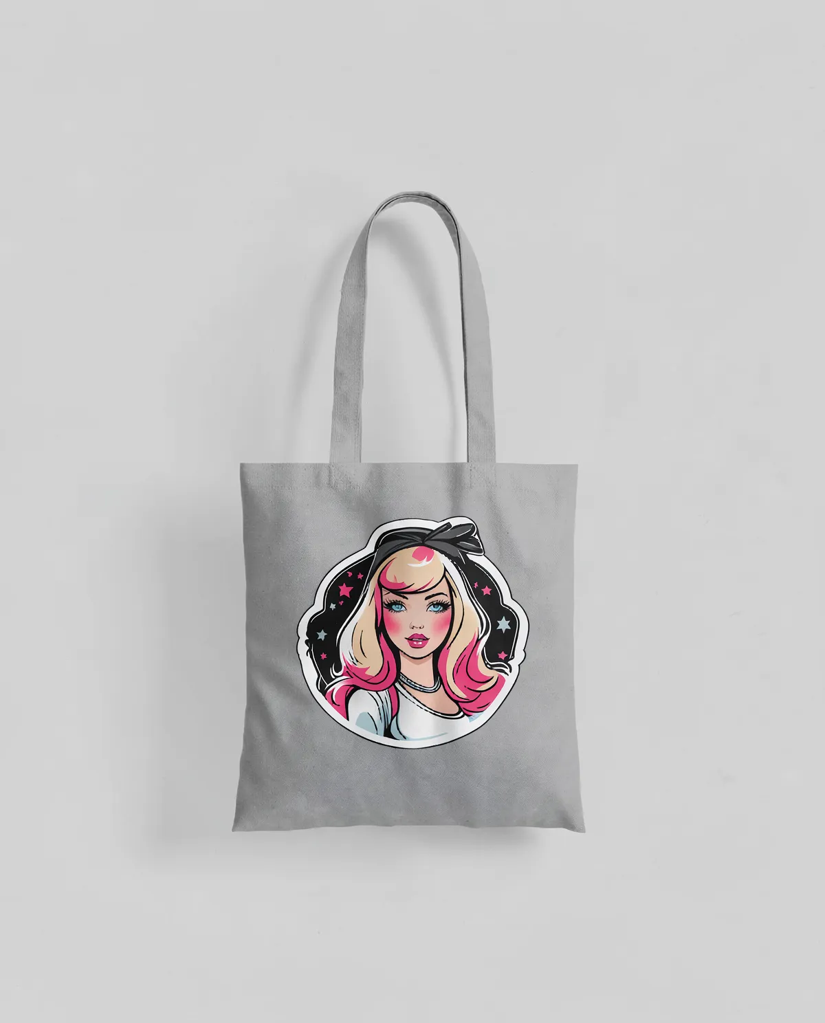 Tote Bag in cotone premium con manici lunghi