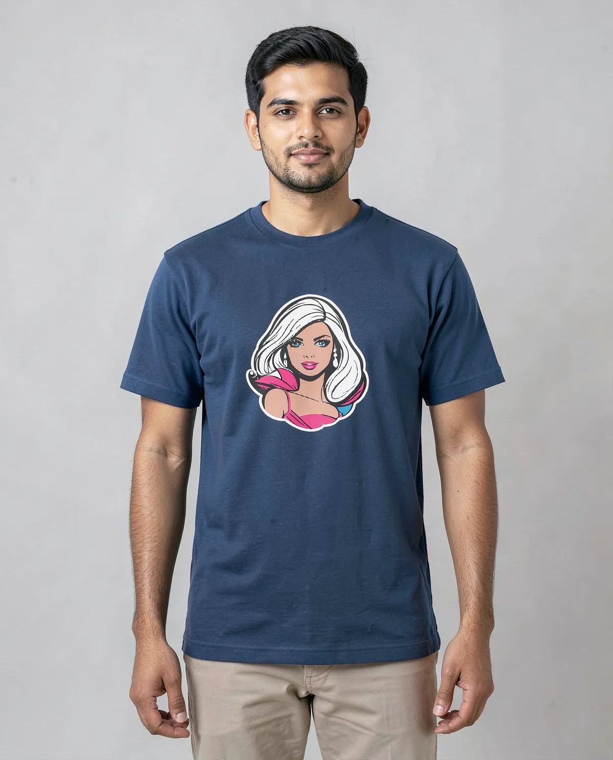 T‑shirt blu – Pronta per stampa personalizzata 0