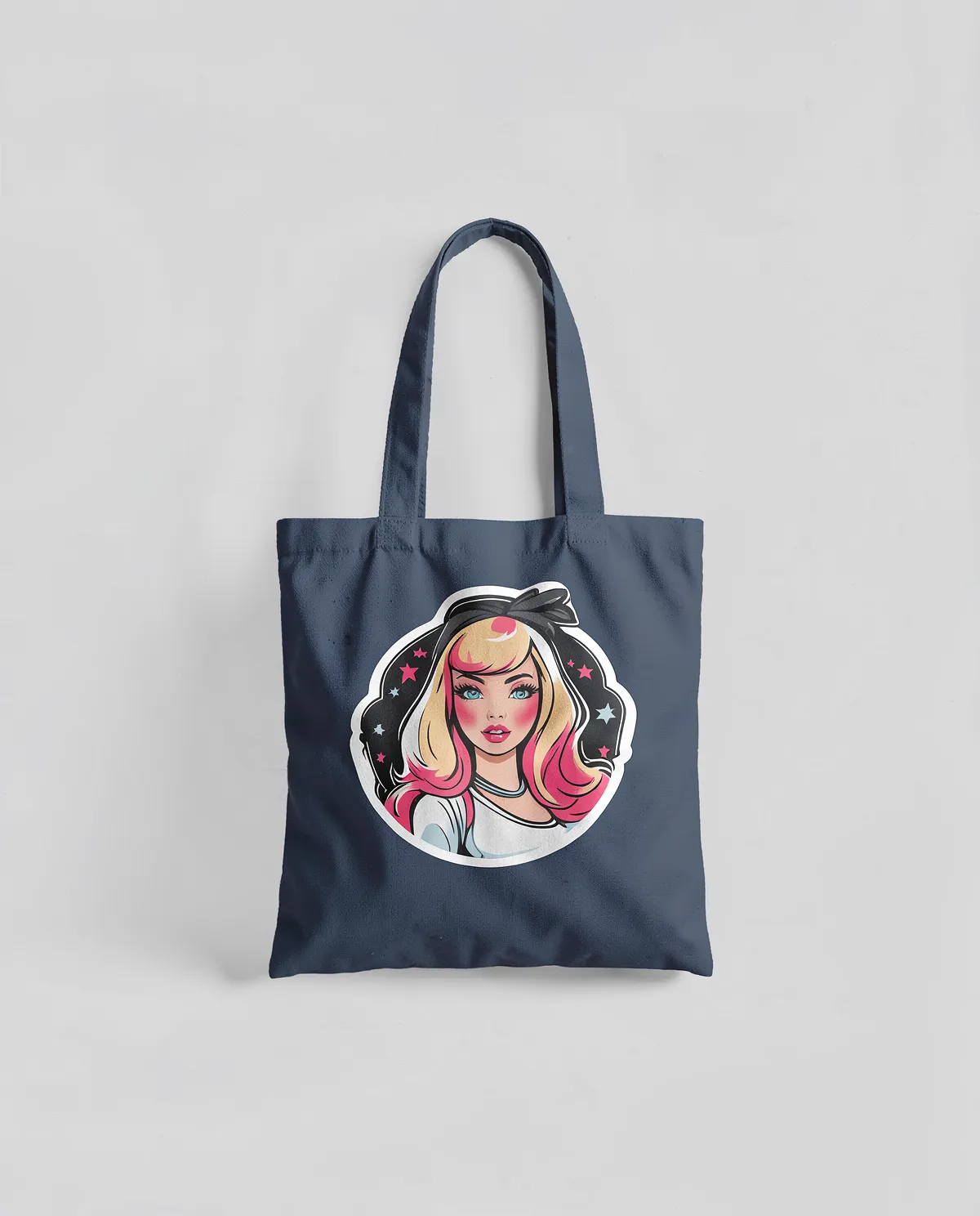 Tote Bag Shopper in cotone resistente con superficie di stampa liscia
