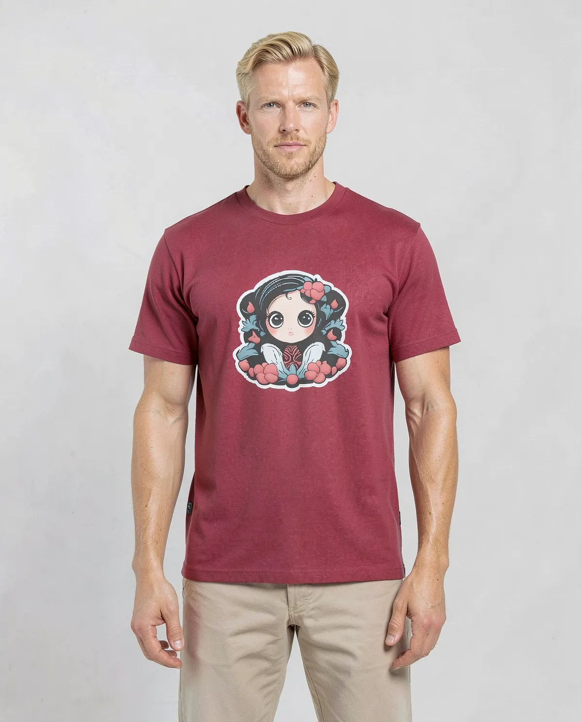 T-shirt rossa, 100% cotone organico, taglio moderno 0