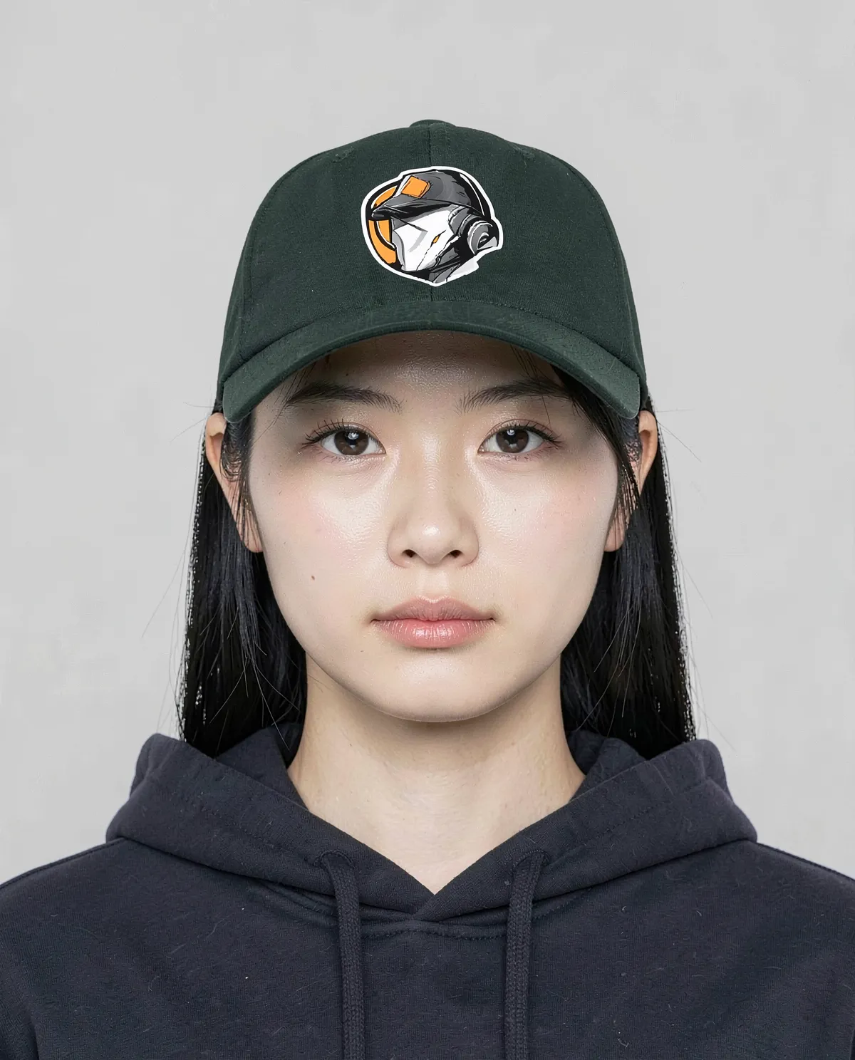 Cappellino verde a 5 pannelli in cotone con chiusura a velcro